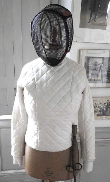 null FENCING. Mannequin of a female fencer with foil, circa 1950, consisting of a...