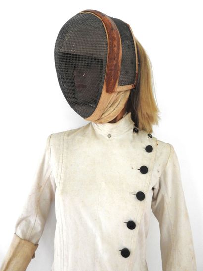 null FENCING. Mannequin of a female fencer with foil, circa 1900, consisting of a...