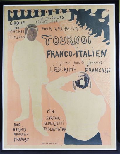 null 
POSTER: "Franco-Italian Tournament" organized by the newspaper l'escrime française...