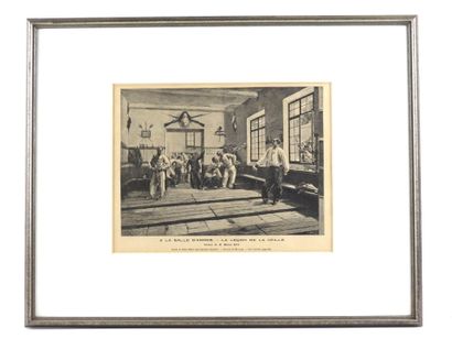 null ENGRAVINGS. Meeting of 5 engravings on the theme of the duel in the XIXth century,...