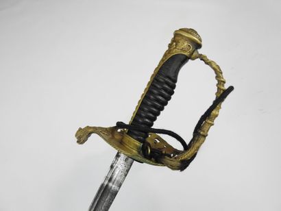 null FRANCE. Naval officer's saber model 1853/70, gilt brass mount, chased and gilt...