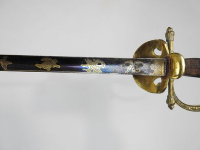 null FRANCE. Uniform sword with chiseling of senior staff officer, gilded brass mount,...