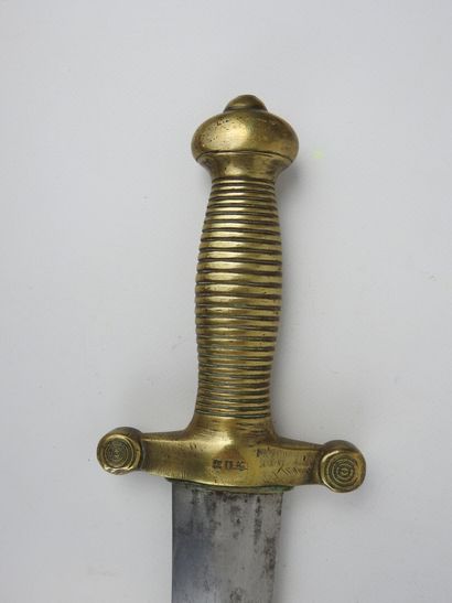 null FRANCE. Infantry sword model 1831 with cast brass handle stamped twice, double-edged...