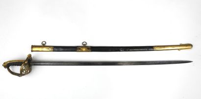 null ENGLAND. Infantry officer's saber model 1845, gilt brass frame with filigreed...