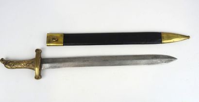 null FRANCE. Artillery sword model 1771 with brass mounting, eagle head handle, straight...