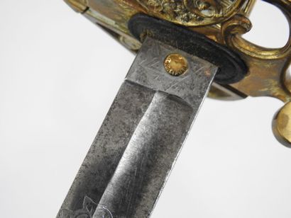null ENGLAND. Infantry officer's saber model 1845, gilt brass frame with filigreed...