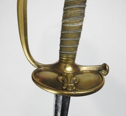 null FRANCE. Uniform sword model 1816 of infantry officer, gilded brass frame, double...