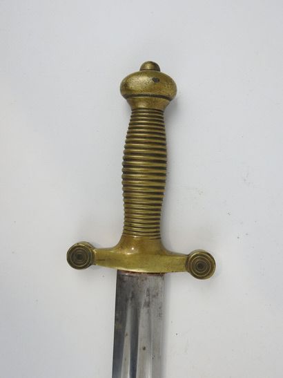 null FRANCE. Glaive de sapeur pompier type 1831 à poignée en laiton moulée, lame...