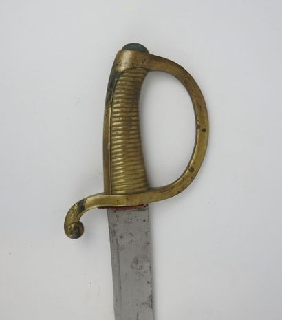 null FRANCE. Sabre briquet d'infanterie modèle AN XI à monture en laiton moulé et...