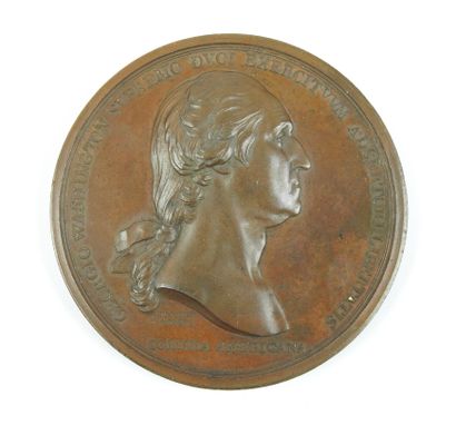 null ETATS-UNIS
Georges WASHINGTON. Médaille commémorative en bronze de l'évacuation...