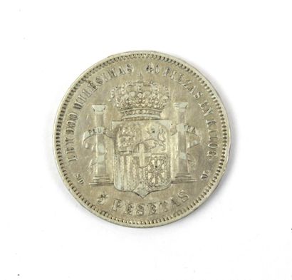null ESPAGNE
Amadeo I (1871-1873). 5 pesetas. 1871
Av. AMADEO. I. REY. DE. ESPANA....