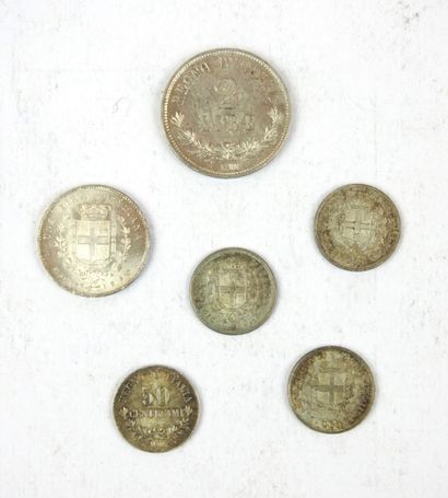 null ITALIE
Savoie-Sardaigne, Victor-Emmanuel II (1849-1861). 2 lire - 1 lire - 50...