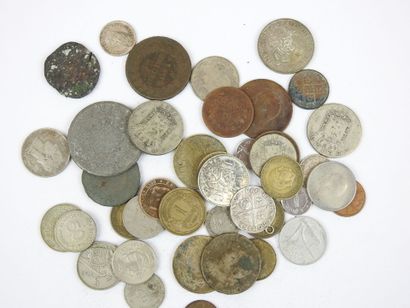 null MONDE
Lot de monnaies Suisse, Espagne, Belgique, Danemark, Grande-Bretagne et...