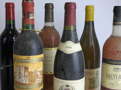 null 7 bouteilles dont Chateau Ducru-Beaucaillou Saint Julien 1990 - Sauternes Cordier...