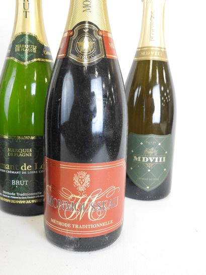 null 6 bouteilles Touraine brut, Monmousseau, Crémant de Loire, La Rosée méthode...