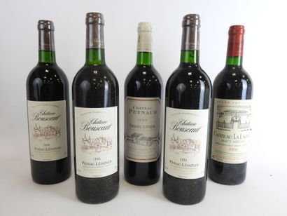 5 bouteilles :3 Chateau Bouscaut Pessac Leognan...