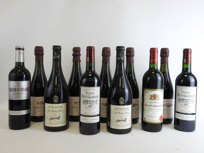 null 12 bouteilles dont Baron de Brane Margaux 2005, Lambrusco, Chateau Castelmerle...