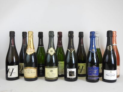 null 12 bouteilles champagne et vin mousseux ou pétillant dont Champagne Régis Barbe,...