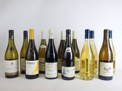 null 12 bouteilles de vin divers Sainte Marguerite Moelleux, chablis Grand cru Bougros...