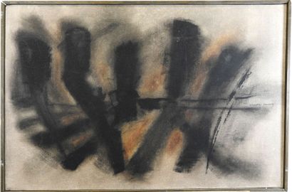 null Rodolphe PERRET (Né en 1935): Abstraction. Huile sur toile. Signé, contresigné...