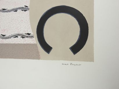 null Max PAPART (1911-1994) : Composition. Lithographie couleurs. Signé en marge...