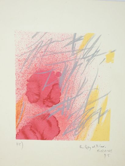 null Jean René BAZAINE (1904-2001) : Compositions. Deux impressions couleurs. Une...