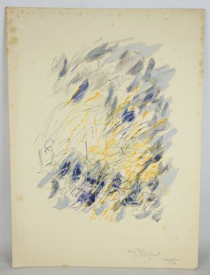 null Jean René BAZAINE (1904-2001) : Composition. Gouache aquarellée et crayons de...