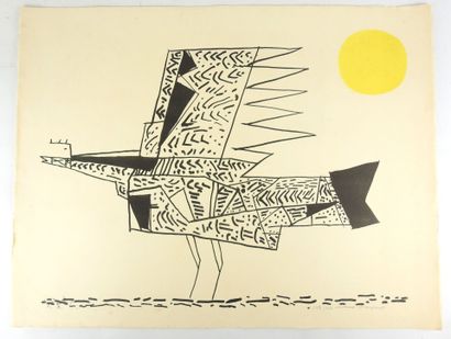 null Max PAPART (1911-1994) : L'Oiseau. Lithographie couleurs. Signé en marge en...