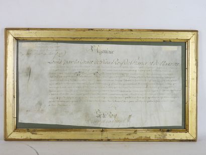 null FRANCE. Patent on parchment of engineer of the chevalier de Chermont with the...