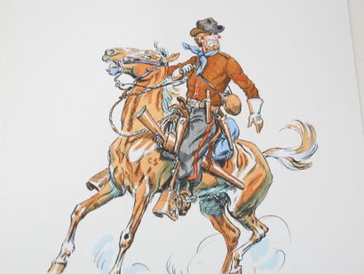 null LITHOGRAPHIES. Eugène LELIEPVRE (1908-2013). Cavalerie US, Indiens du XIXe siècle....