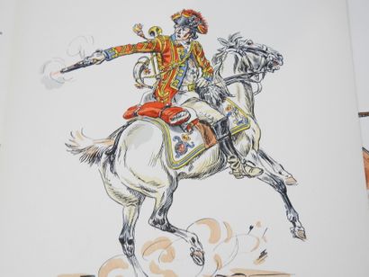 null LITHOGRAPHIES. Eugène LELIEPVRE (1908-2013). English cavalry and infantry 18th...