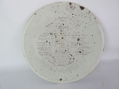 null MISCELLANEOUS. Large enamelled dish "Proclamation of the French Republic September...