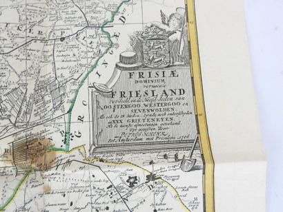 null MAPS. Set of 3 old maps in a nice state of freshness on laid paper, one of Friesland...