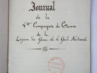null JOURNAL MANUSCRIT. SIEGE de PARIS. LEVY colonel: " Journal de la 4e compagnie...