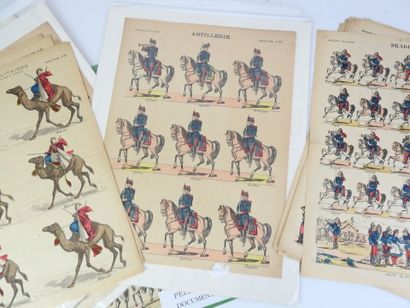 null IMAGERIE d'EPINAL. Imagerie Pellerin, lot of about 40 cutting boards, hussars,...
