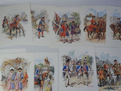 null ENGRAVINGS. Eugène LELIEPVRE (1908-2013). Cavaliers and infantrymen of the Ancien...