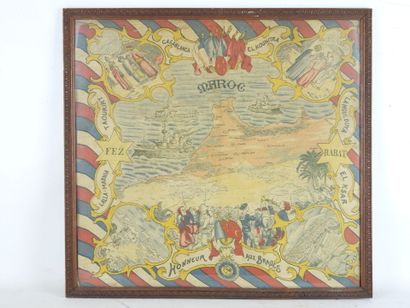 null FRANCE. Printed cotton handkerchief "Honneur aux Braves", relating to the campaign...