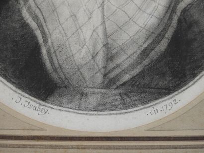 null Jean-Baptiste ISABEY (1767-1855): Portrait de femme à la coiffe en dentelle....