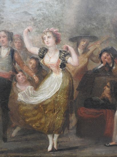 null Josep BERNAT FLAUGIER (1757-1813): the dance. Oil on canvas. Signed Josephus...