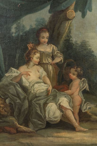 null Ecole FRANCAISE du XVIIIe siècle, suiveur de François BOUCHER : Allégorie de...