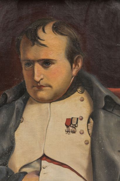 null Ecole FRANCAISE du XXème siècle: Portrait de Napoléon Ier. Huile sur panneau....