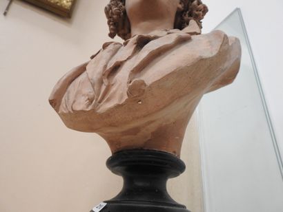 null Albert-Ernest CARRIER-BELLEUSE (1824-1887) : Buste de jeune homme. Epreuve en...