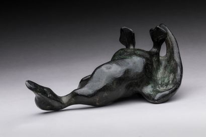 null Pierre-Émile THORAIN (1904-1983) : Canard. Epreuve en bronze à patine brune....