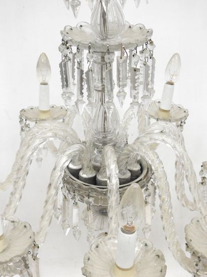 null BACCARAT : crystal chandelier with ten arms of lights. End of the XIXth century....