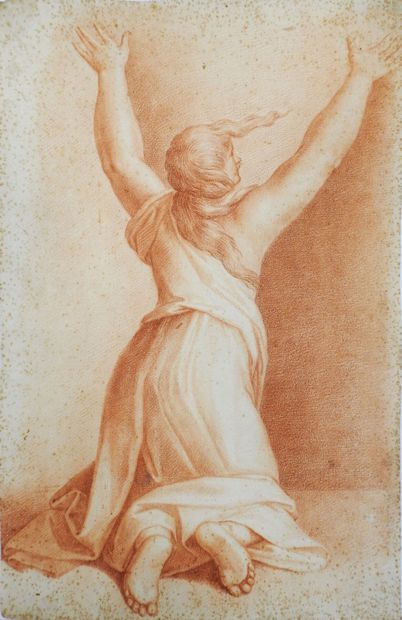 null FRENCH SCHOOL OF THE EARLY 19th CENTURY: Study of a woman from behind with her...