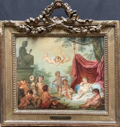 null Jean-Baptiste BENARD (active in France between 1751 and 1789)
Allegory of Arts
Canvas
H:...