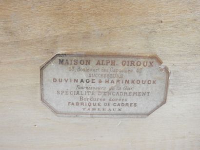 null Maison ALPHONSE GIROUX - Paris : Small table in mahogany veneer, lemon tree...