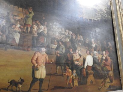 null Ecole FLAMANDE d'après David TENIERS le jeune: Scène de kermesse villageoise....