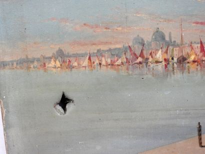 null Lucien LAPEYRE (1882-1967): Vue de Constantinople. Huile sur toile. Signé en...