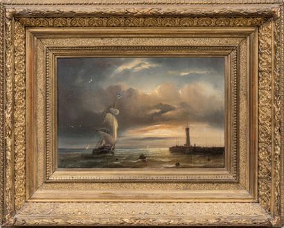 Théodore GUDIN (1802-1880): Marine. Oil on...